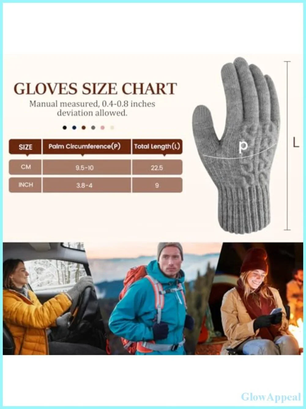 Thermal Winter Gloves for Women - Touchscreen Knit Fleece Lined Cold Weather